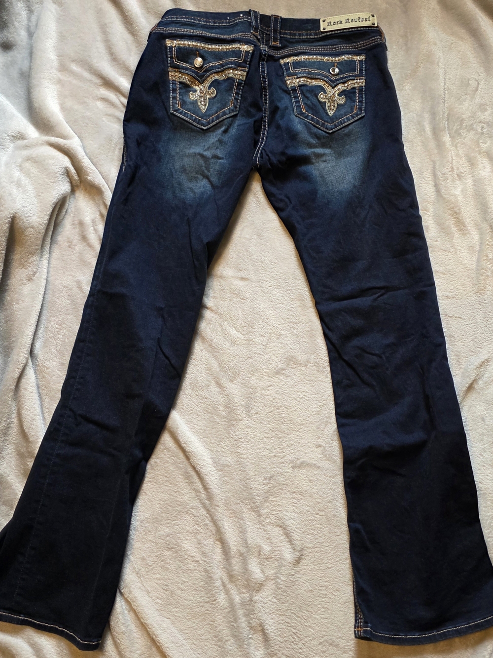 Rock Revival Women’s Dark Blue Embellished Back Pocket Jeans